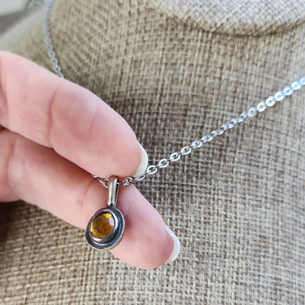 Artisan-made sterling Silver Pendant With Citrine Gemstone. One Of A Kind, Art - Picture 6 of 10